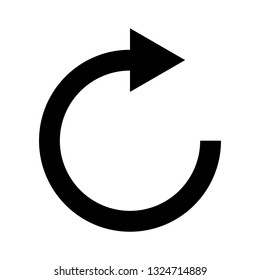 Arrow icon vector isolated on the white background. Recycle arrow black illustration