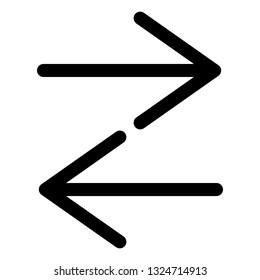 Arrow icon vector isolated on the white background