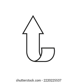 Arrow up icon. Vector. Line style.
