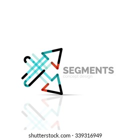 Arrow icon vector logo. Company branding element. Illustration
