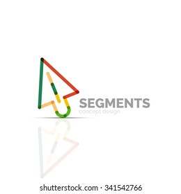 Arrow icon vector logo. Company branding element. Illustration