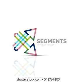 Arrow icon vector logo. Company branding element. Illustration
