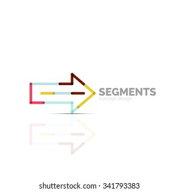 Ícone de seta logotipo do vetor. Elemento de identidade visual da empresa. Ilustração