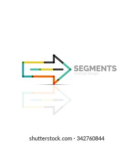 Logo del vector de icono de flecha. Elemento de marca de empresa. Ilustración