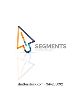 Arrow icon vector logo. Company branding element. Illustration