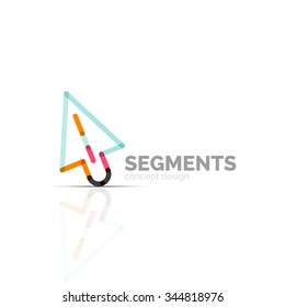 Logo del vector de icono de flecha. Elemento de marca de empresa. Ilustración