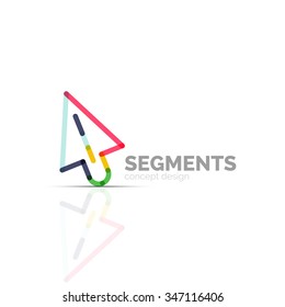 Arrow icon vector logo. Company branding element. Illustration