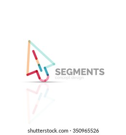 Arrow icon vector logo. Company branding element. Illustration