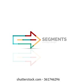 Pfeilsymbol, Vektorlogo. Branding-Element des Unternehmens