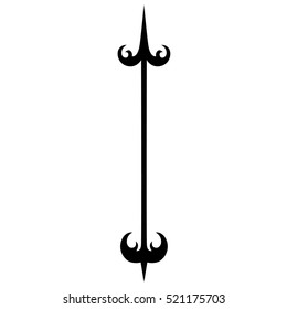 arrow icon vector logo , silhouette arrow. simple sketch tribal tattoo.