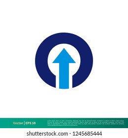 Arrow Up Icon Vector Logo Template Illustration Design. Vector EPS 10.