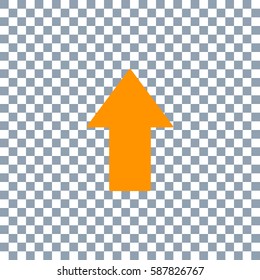 Arrow icon vector on transparent background. Orange icon