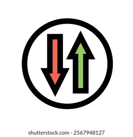 Arrow icon vector on white background