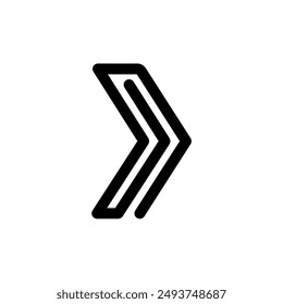 Icono de flecha contorno de Vector sobre fondo blanco. Símbolo de flecha. Icono de Vector de flecha
