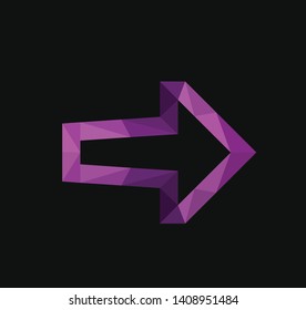 Arrow icon vector (Polygonal Mosaic)