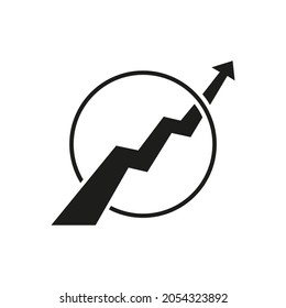 Up arrow icon vector. profit graph illustration sing. cash income symbol. Money logo.