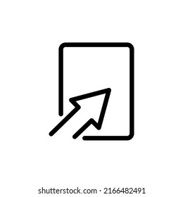 up arrow icon vector with rectangle. suitable for cursor icon, ui-ux, web, website, start up, pixel perfect. line icon style. Simple design illustration editable