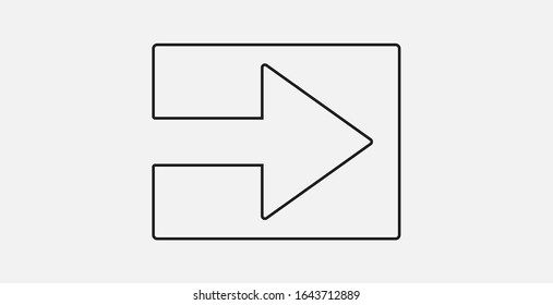 Arrow icon vector ,right sign. Outline vector icon