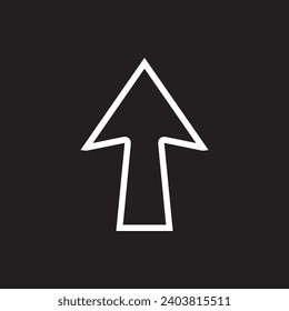 Up arrow icon vector. Scroll up icon sign symbol vector. Move up vector icon illustration isolated on black background