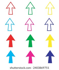 Up arrow icon vector. Scroll up icon sign symbol in trendy flat style. Set elements in colored icons. Move up vector icon on white backround