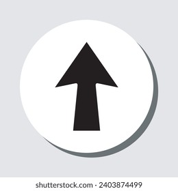 Up arrow icon vector. Scroll up sign symbol in trendy flat style. Move up vector icon illustration in circle isolated on gray background