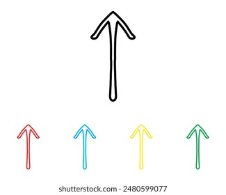 Up arrow icon vector. Scroll up icon sign symbol in trendy flat style. Set elements in colored icons. Move up vector icon illustration isolated on white background