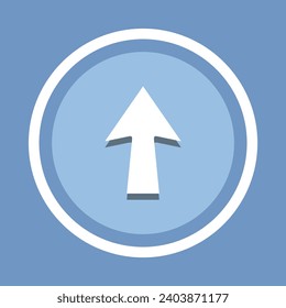 Up arrow icon vector. Scroll up arrow icon vector in trendy flat style. Move up icon image, Move up icon illustration isolated on blue background	