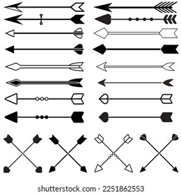Arrow icon vector set. Archery illustration sign collection. Arrow symbol or logo.