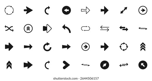 Arrow icon vector set. Arrow cursor. Vector arrows collection. Arrows icons vector set. Contains symbol of various arrow head point shape.