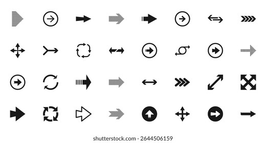 Arrow icon vector set. Arrow cursor. Vector arrows collection. Arrows icons vector set. Contains symbol of various arrow head point shape.
