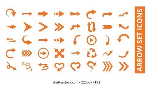 arrow icon vector, set icons , click here arrow icon, simple arrows direction to different angle set icons,