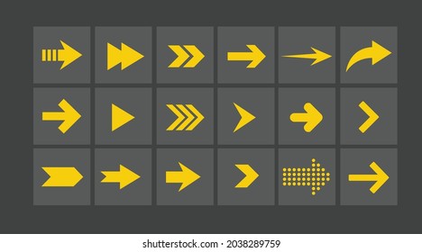 Arrow icon vector set. Vector isolated illustration