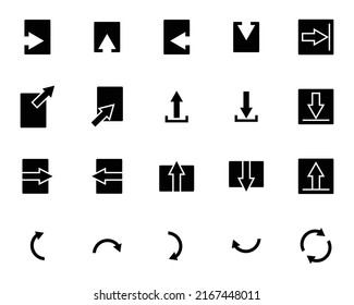 Arrow icon vector set. suitable for icon ui-ux, web, website, start up, pixel perfect. Solid icon style, glyph. Simple design illustration editable