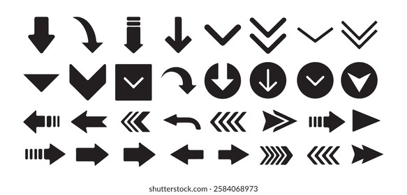 Arrow icon, vector set. Two side arrow vector. Modern simple arrows. Download icon set. Vector illustration eps10.