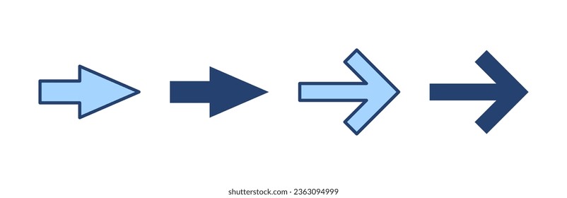 Pfeilsymbol, Vektorgrafik. Pfeilzeichen und Symbol für Webdesign.