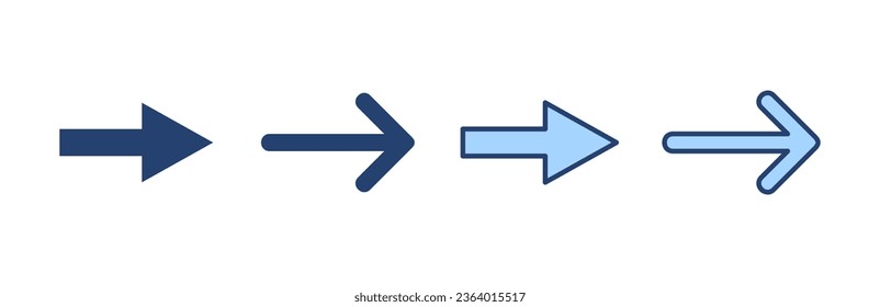 Pfeilsymbol, Vektorgrafik. Pfeilzeichen und Symbol für Webdesign.