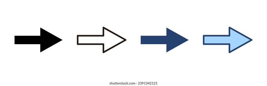 Vector de icono de flecha. Signo de flecha y símbolo para el diseño web.