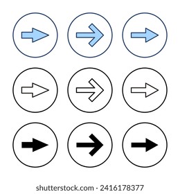 Vector de icono de flecha. Signo de flecha y símbolo para el diseño web.