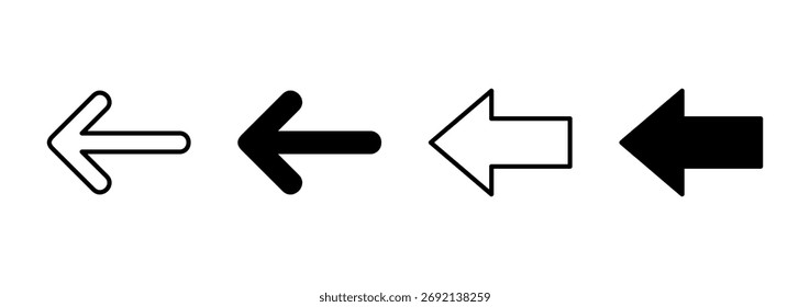 Vetor do ícone de seta. Sinal de seta e símbolo para design da Web.