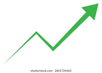 Arrow icon vector silhouette. Growth success Green arrow icon.  Growth business arrow icon vector silhouette. up growth arrow icon vector illustration. 