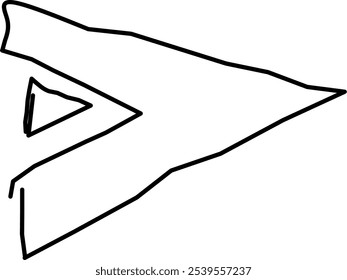 ícone de seta símbolo de vetor ilustração no estilo Doodle. mão de vetor desenhada com linhas pretas. defina vários símbolos de direção de seta do cursor em estilo plano