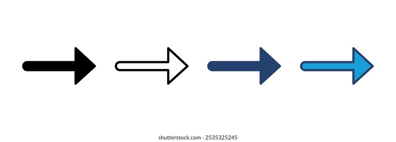 Vetor do ícone de seta. Símbolo de seta. Sinal de seta para o design da Web.