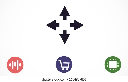 Arrow Icon Vector. Arrow Icon in symbol for your app UI. Vector illustration Arrow Icon. Direction arrow sign. Motion icon