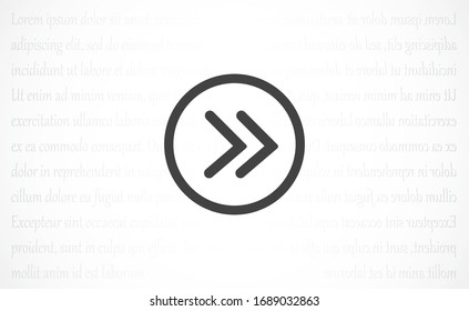 Vector de iconos de flecha. Icono de flecha en el símbolo de la interfaz de usuario de la aplicación. Icono de flecha de rehacer de la ilustración vectorial. Signo de flecha de dirección. Icono de movimiento