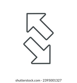 Plantilla vectorial de icono de flecha en fondo blanco
