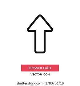 Up arrow icon vector. Upload sign