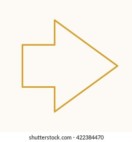 Arrow icon, vector web sign in thin lines. Go icon flat. Design next step icon, vector pictogram.