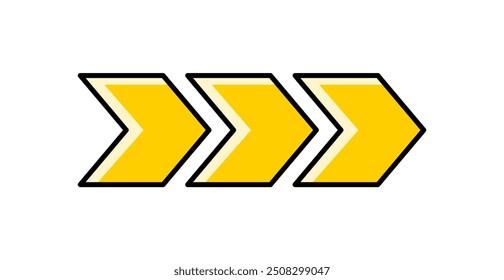 Arrow icon for web or social media. Direction flat illustration.