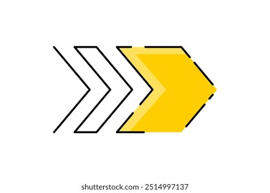 Arrow icon for web or social media. Direction flat illustration.