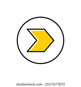 Arrow icon for web or social media. Direction flat illustration.